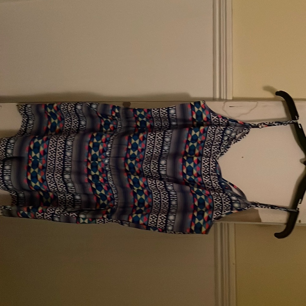 Blue, multicolored romper